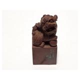 HAND CARVED STONE- STAMP- SIGNED