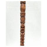 HAND CARVED TRIBAL WOODEN STAFF- WALKING STICK