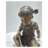 LARGE BRONZE- SITTING GIRL- APPROXIMATELY 29