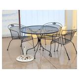 METAL OUTDOOR FURNITURE-4 CHAIRS -TABLE AND