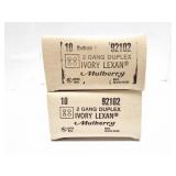 IVORY LEXAN- 2 GANG DUPLEX RECEPTACLE COVERS- 2