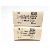 IVORY LEXAN- 2 GANG DUPLEX RECEPTACLE COVERS- 2