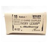 IVORY LEXAN- 2 GANG DUPLEX RECEPTACLE COVER- ONE