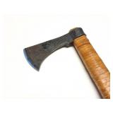 HAND FORGED- TOMAHWAK- HATCHET- LEATHER WRAPPED