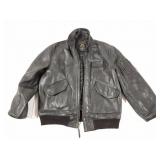 APLHA INDUSTRIES- 2XL- BLACK LEATHER JACKET-