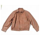 ROUNDTREE AND YORKE- XL-BROWN LEATHER JACKET