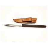 CUSTOM HAND MADE KNIFE WITH HAND MADE LEATHER