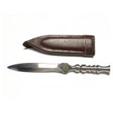 STAINLESS STEEL PROTECTION KNIFE WITH LEATHER