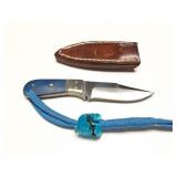 HAND MADE KNIFE WITH HAND MADE LEATHER SHEATH