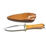 HAND MADE KNIFE WITH LEATHER HAND MADE SHEATH-