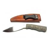 CUSTOM HAND MADE KNIFE WITH HAND ,ADE LEATHER