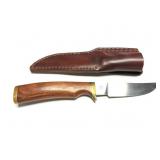 W- 223 - KNIFE WITH LEATHER SHEATH-  VERY NICE