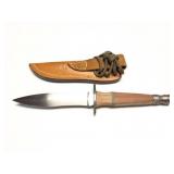 CUSTOM HAND MADE KNIFE WITH LEATHER SHEATH