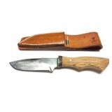 CUSTOM HAND MADE KNIFE WITH HAND MADE LEATHER
