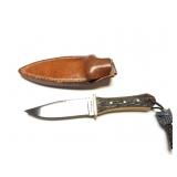 CUSTOM MADE HAND MADE KNIFE WITH CUSTOM LEATHER