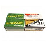 200 ROUNDS- 22 LR.- REMINGTON 22 SUBSONIC-