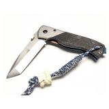 FOLDING KNIFE WITH HANDCARVED FOB- VERY NICE