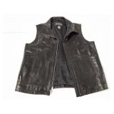 BANANA REPUBLIC- LARGE - BLACK LEATHER VEST