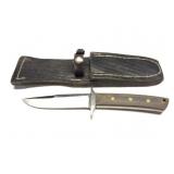 CUSTOM HAND MADE KNIFE WITH HAND MADE LEATHER