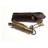 BROOKSTONE - VINTAGE BRASS LIGHTER - IN SOFT CASE
