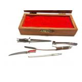5- MINI KNIVES AND MORE IN WOODEN CASE