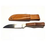 HAND MADE CUSTOM KNIFE WITH  ANZA LEATHER SHEATH