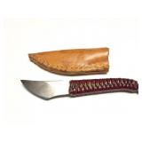 CUSTOM HAND MADE KNIFE- WRAPPED HANDLE- WITH HAND