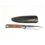 CUSTOM HAND MADE KNIFE- WITH HAND MADE LEATHER