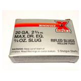 WINCHESTER- 20 GAUGE- 5 RIFLED HOLLOW POINT SLUGS