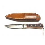CUSTOM HAND MADE KNIFE WITH HAND MADE LEATHER