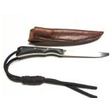 CUSTOM HAND MADE KNIFE WITH HAND AMDE LEATHER