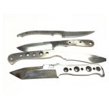 4- CUSTOM MADE KNIVES- NO HANDLES