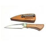 CUSTOM HAND MADE KNIFE- WITH HAND MADE LEATHER