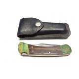 BUCK 110- FOLDING KNIFE WITH BUCK LEATHER HOLSTER