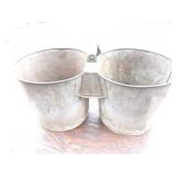 DUAL GALVANIZED CALK MILK BUCKETS- VINTAGE