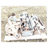 VERY LARGE BLOCK AND TACKLE- PIPE- PIPE FITTINGS