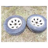 PAIR OF WHEELS- P215/70 R15- UNIROYAL