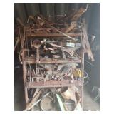LARGE STEEL RACK AND ALL STEEL CONTENTS- INCLUDES