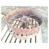 PAIR OF STEEL WAGON WHEELS