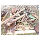 CONTENTS OF PALLET- SPRING TEETH-  PTO SHAFTS AND