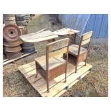 2 VINTAGE SCHOOL DESKS