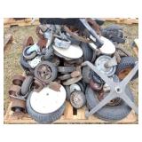 CASTERS AND WHEEL LOT- LARGE LOT OF ASSORTED