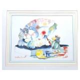 WATERCOLOR-SIGNED AND FRAMED- DATED- NAME-