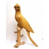 HAND CARVED WOODEN PARROT- VERY NICE-