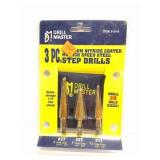 DRILL MASTER- 3 PC. SREP DRILLS - NEW IN ORIGINAL