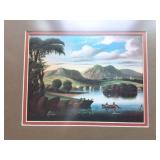 MOUNTAIN- RIVER SCENE- VERY NICE- FRAMED-