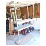 METAL SHELVING UNIT- NO CONTENTS- 3 SHELVES