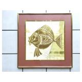 GILD METALLIC FISH WALL ARTWORK- FRAMED-