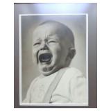 CRYING BABY PHOTO WALL ART- FRAMED-