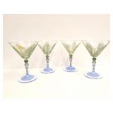HAND PAINTED- SIGNED MARTINI- GLASSES- VERY NICE